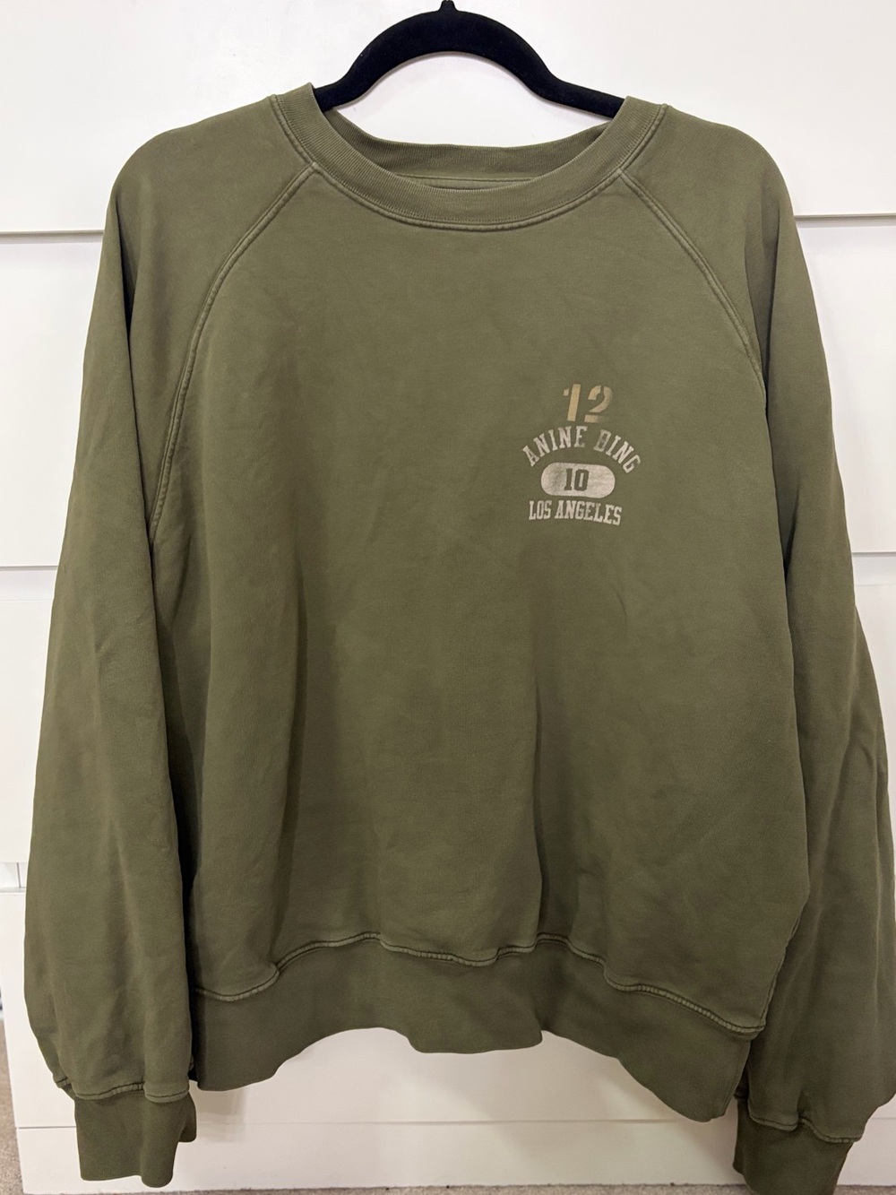 ANINE BING LA 2012 Army Green Graphic Sweatshirt L - Picture 3 of 10